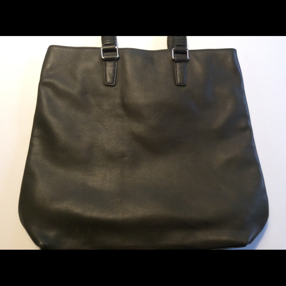 Olive leather Margot tote bag